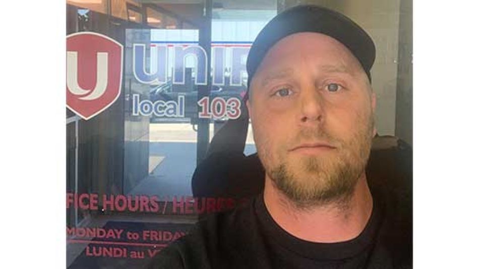 Jeremy Rodgers, President of Local 103, in front of the local’s front door.
