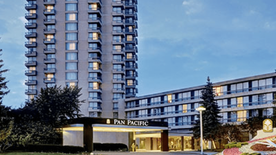 Exterior of the Pan Pacific Toronto Hotel.