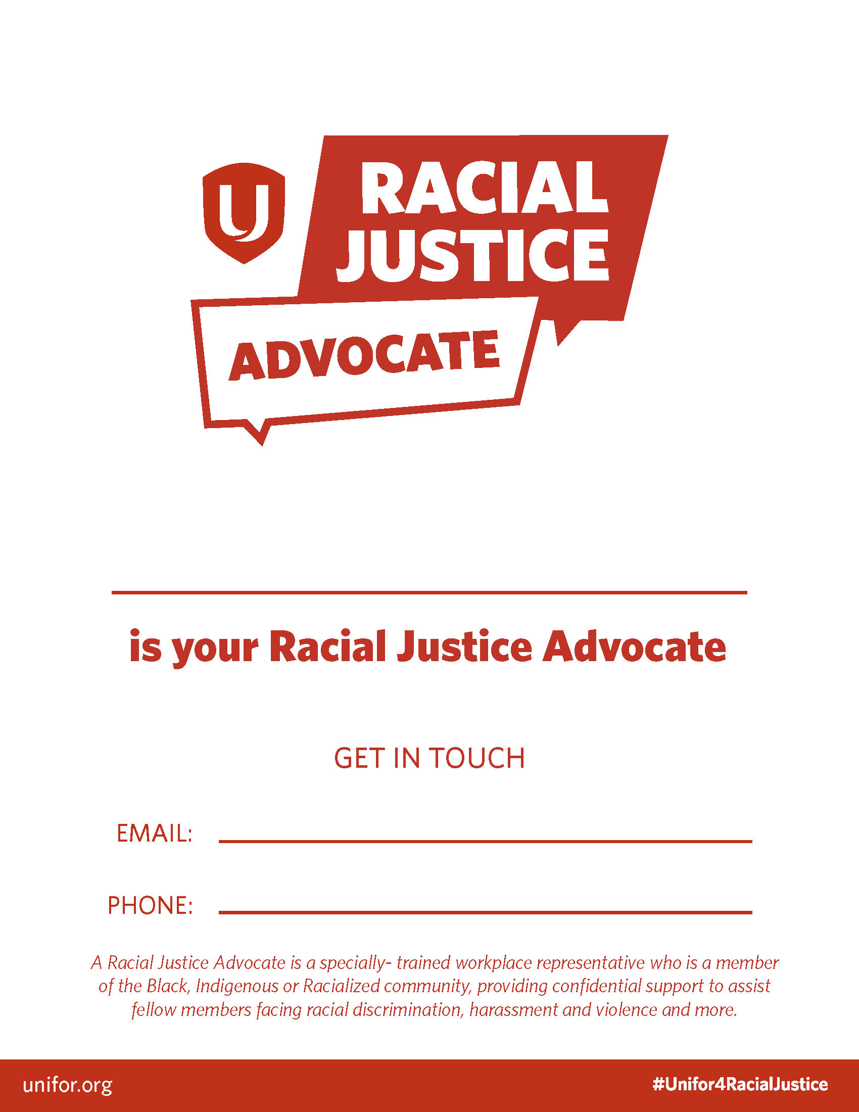 Racial Justice Contact Poster