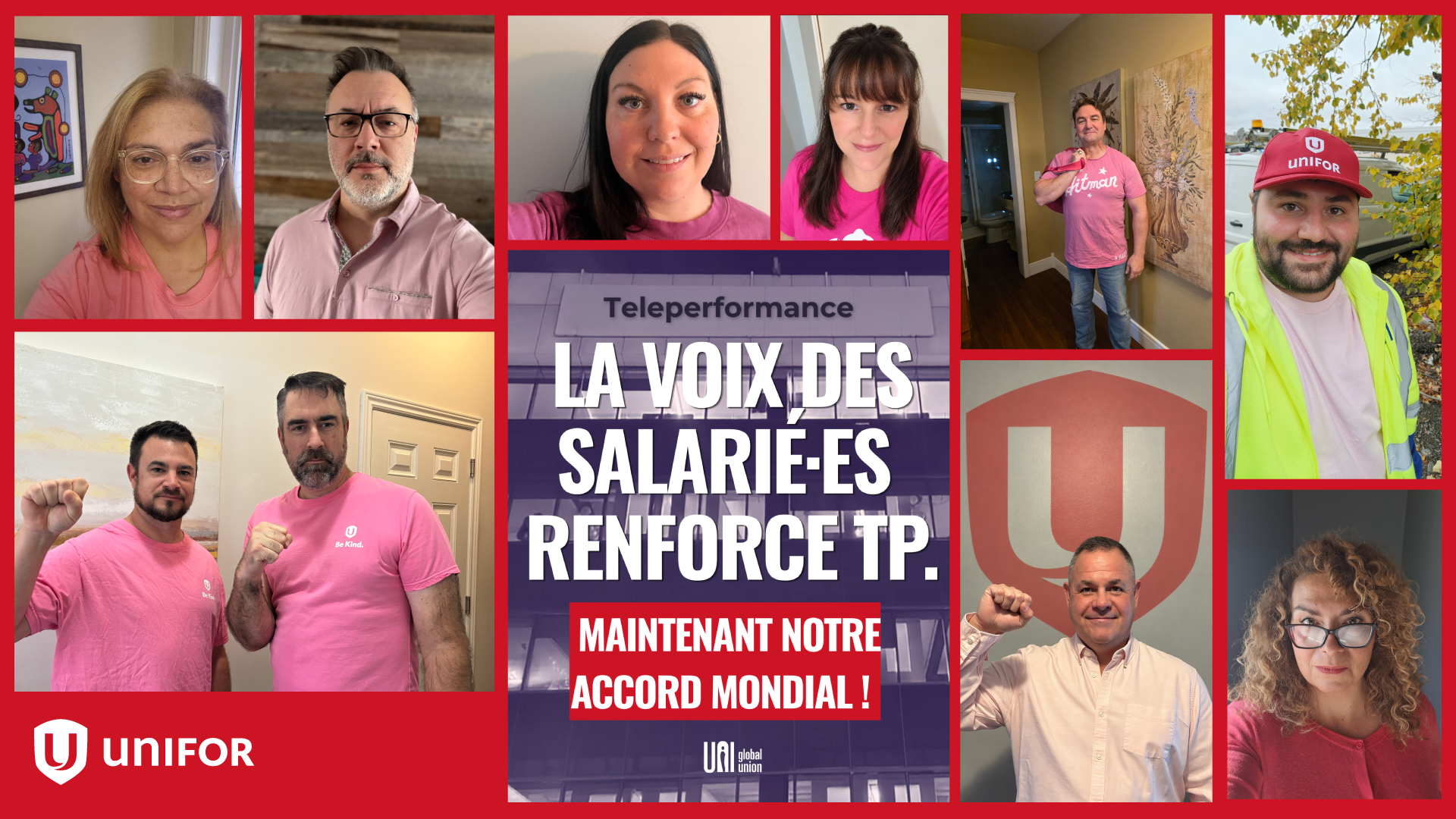 collage représentant des travailleuses et travailleurs