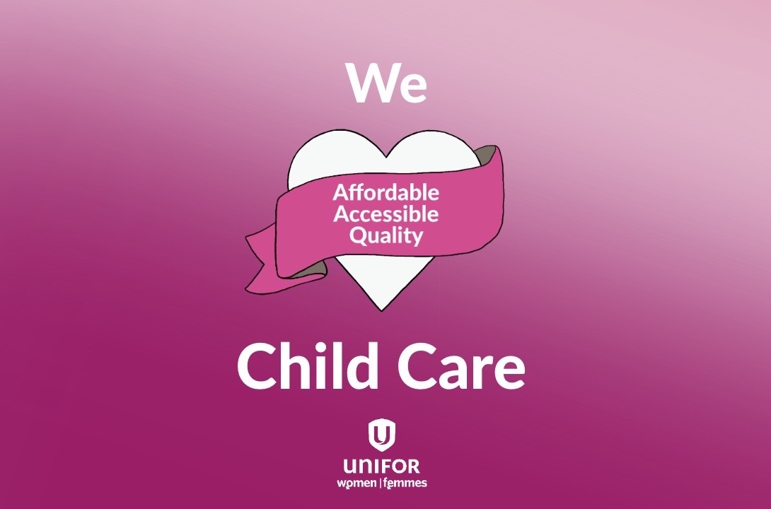 A pink valentine themed graphic reads "We love affordable, accessible, quality child care."