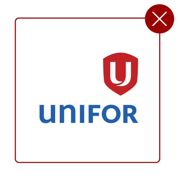 Unifor logo with an off-centre shield