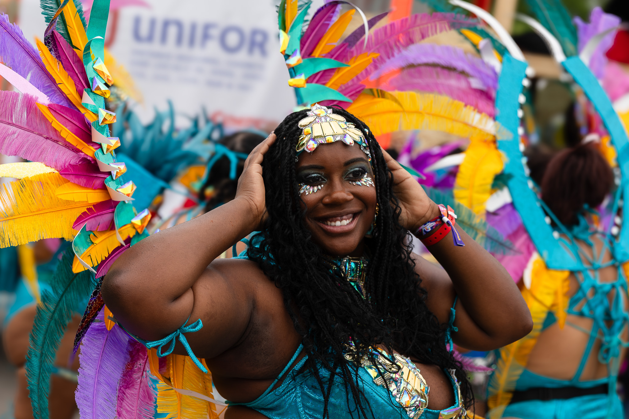 A women in a Caribbean outfit