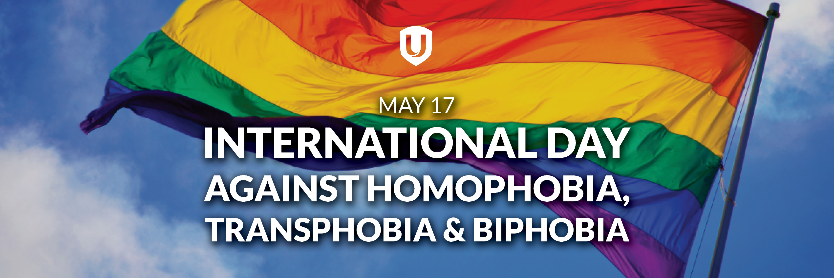 International Day Against Homophobia, Transphobia and Biphobia clouds with a pride flag