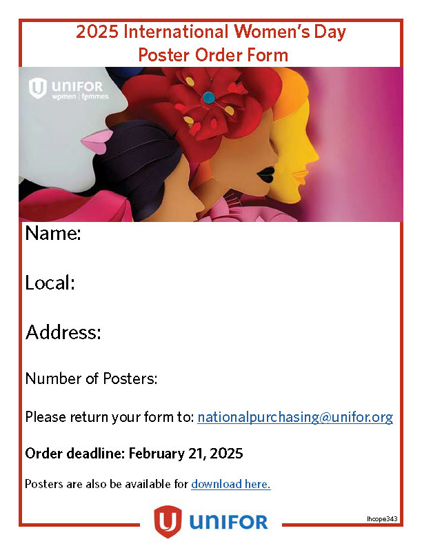 IWD Poster Order Form