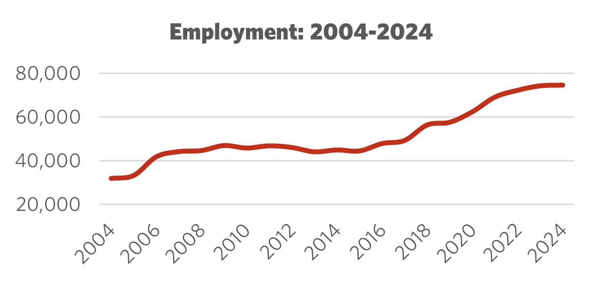 Graph showing Employment 2004 – 2024