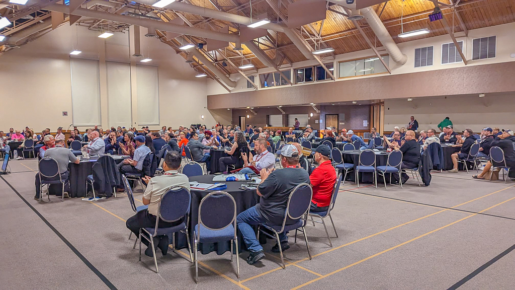 delegates attending council from the back of the room