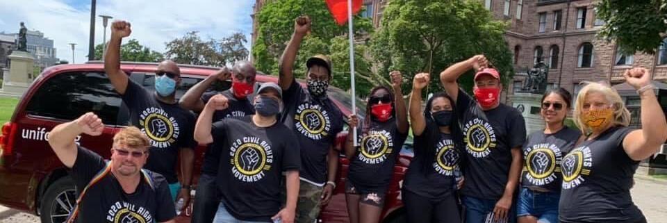 Journée de l'émancipation rassemblement des membres d'Unifor
