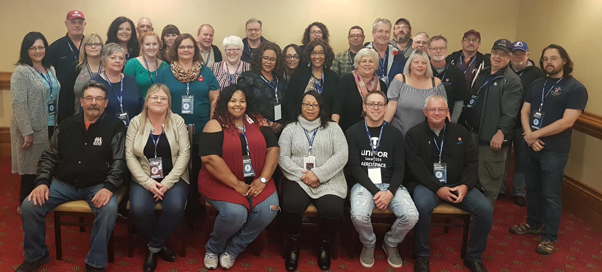 The Unifor delegation to the N.S. Federation of Labour’s 49th convention in Halifax.