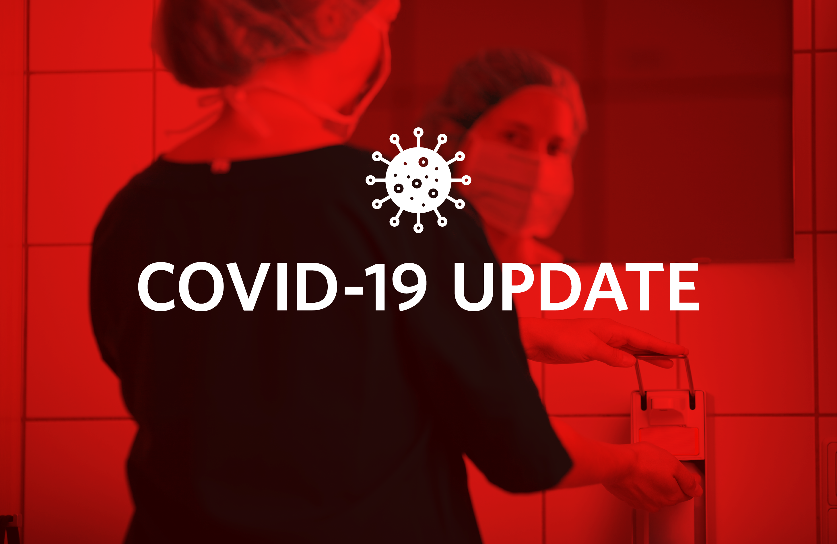 A graphic reads: "COVID-19 update."