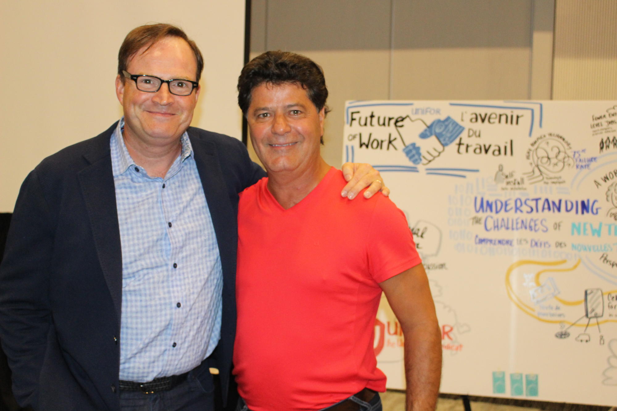 Jarry Dias with Steve Patterson of CBC Radio's &quot;The Debaters.&quot;