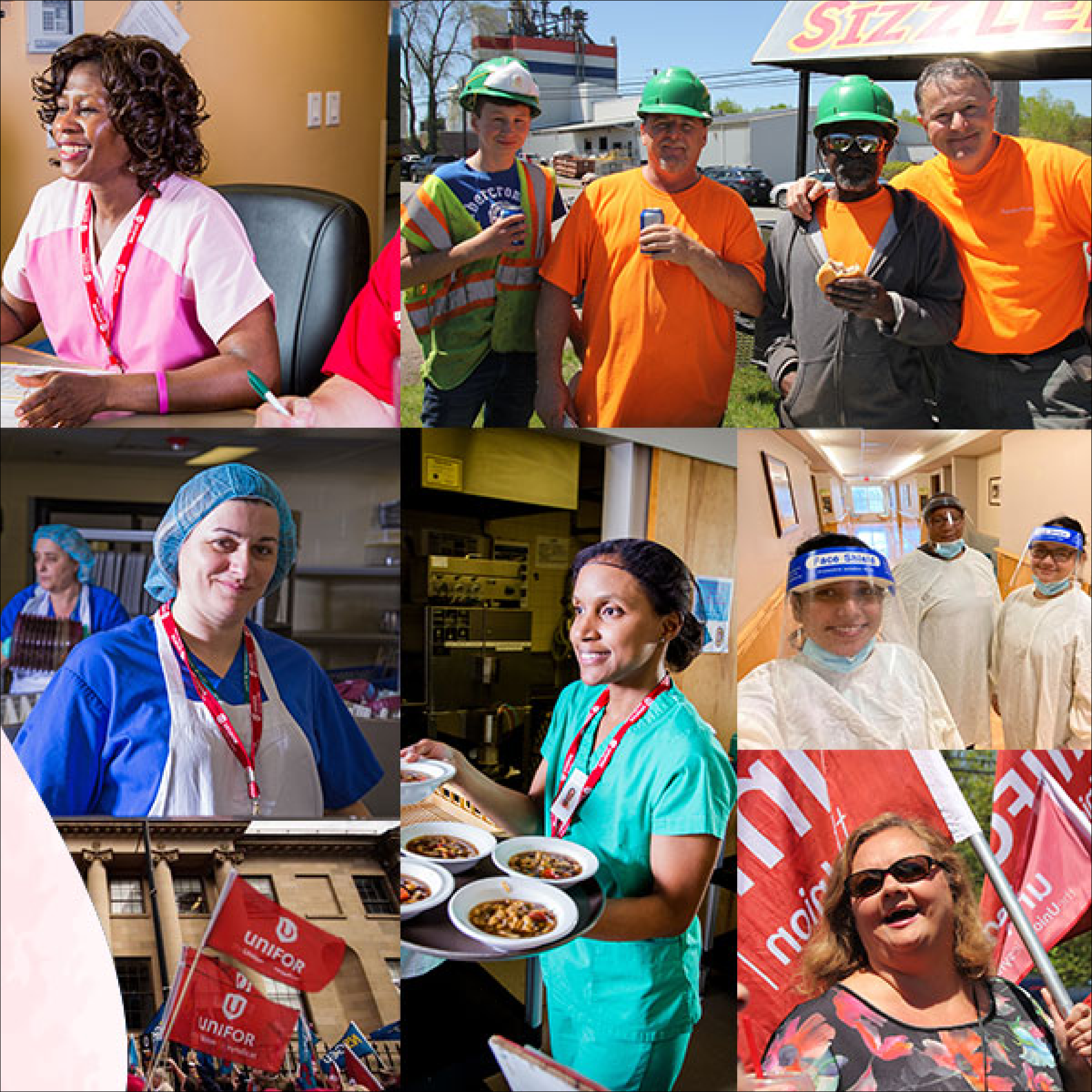 collage picture of diverse workers in all different sectors