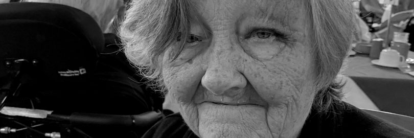 An elderly woman.