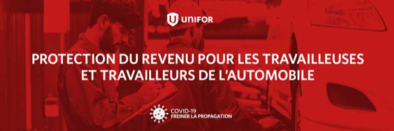 Un graphique contient le texte : «Protection du revenu pour les travailleuses et travailleurs de l'automobile.»