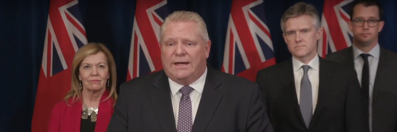 Ontario premier Doug Ford and members of his government.