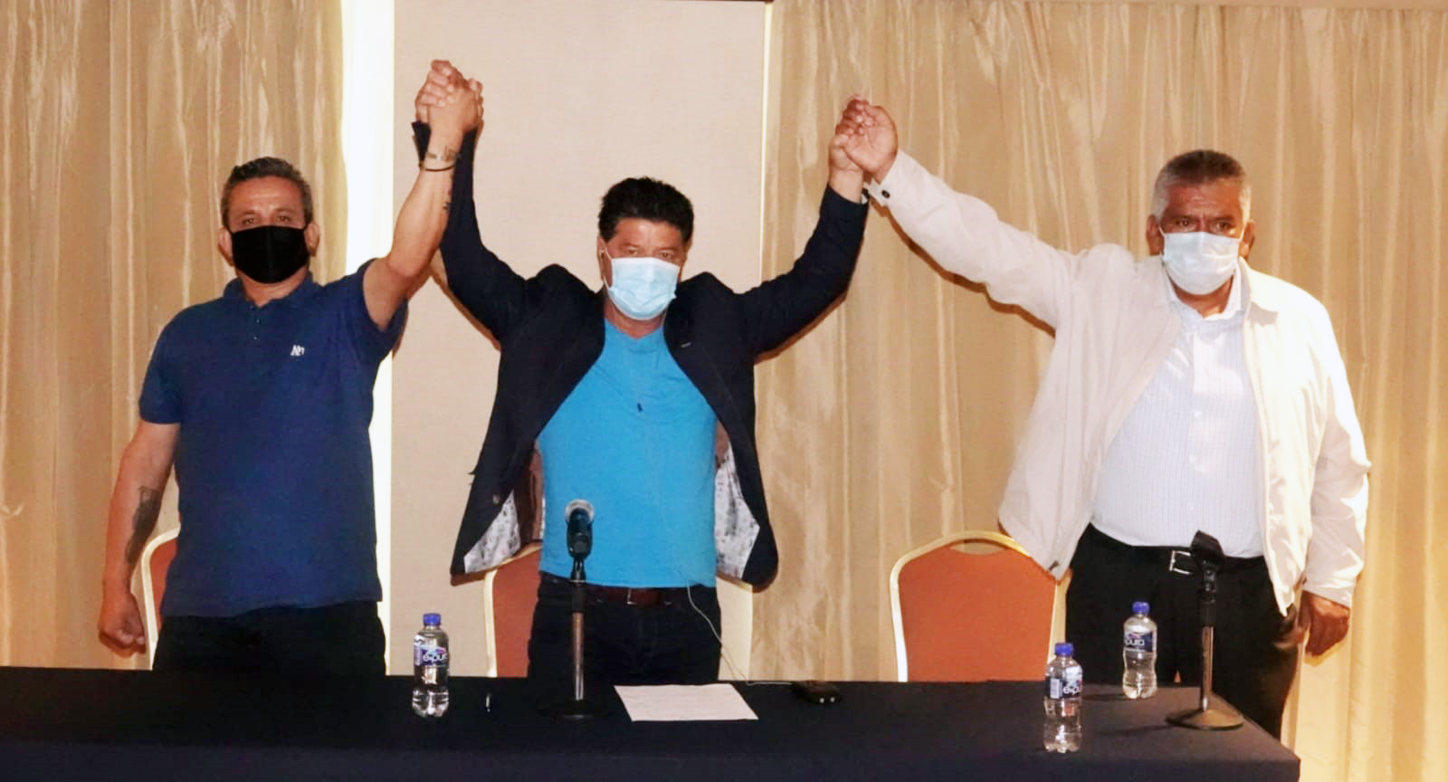 Jerry Dias at a media conference in Mexico City