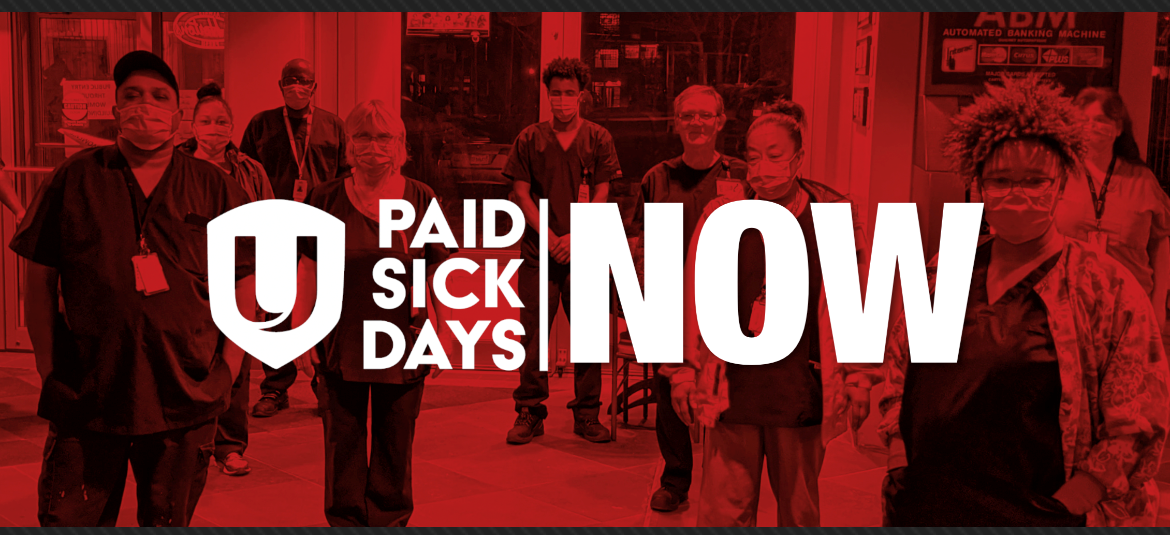 Text reads Paid Sick Days Now