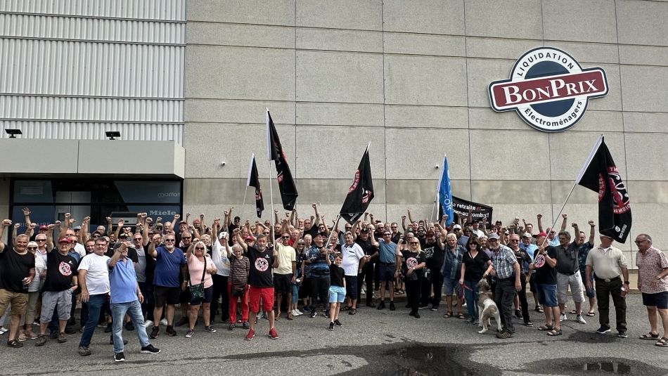 un grand groupe de personnes agitant des drapeaux