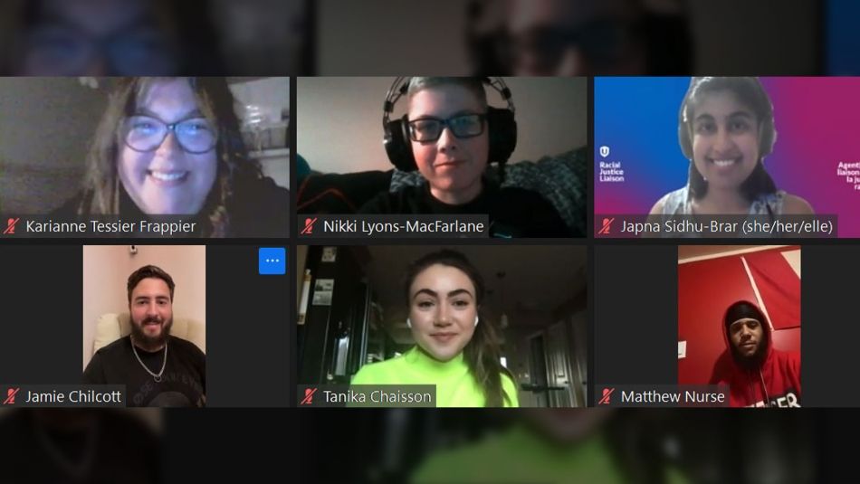 Young workers met for an informal Zoom gathering on Sunday, Oct. 3, 2021.
