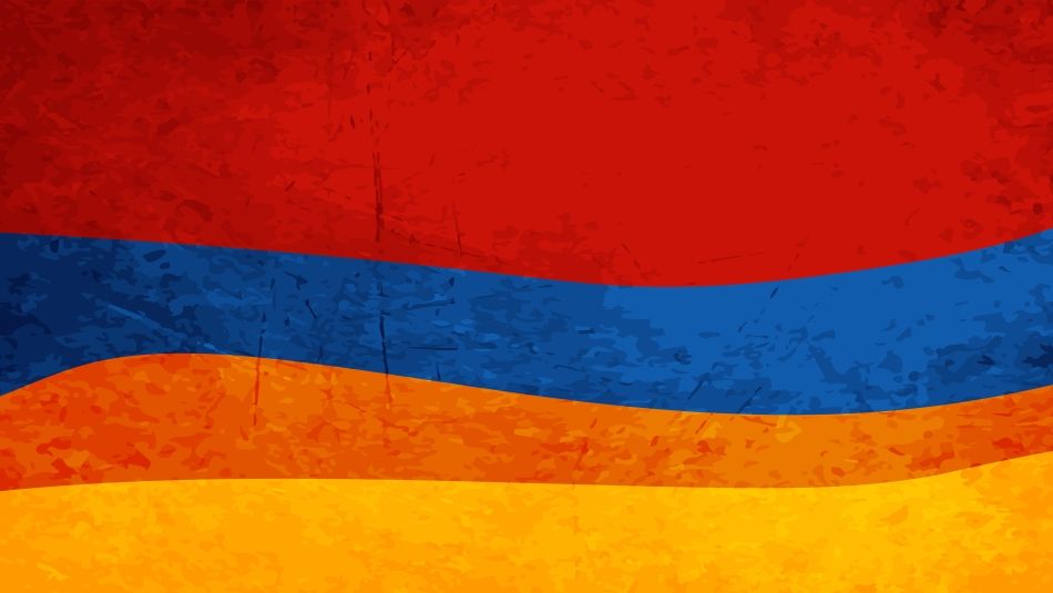 Red, blue, orange and yellow waves of colour