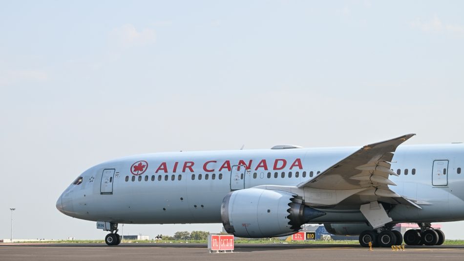 Air Canada plane on runway