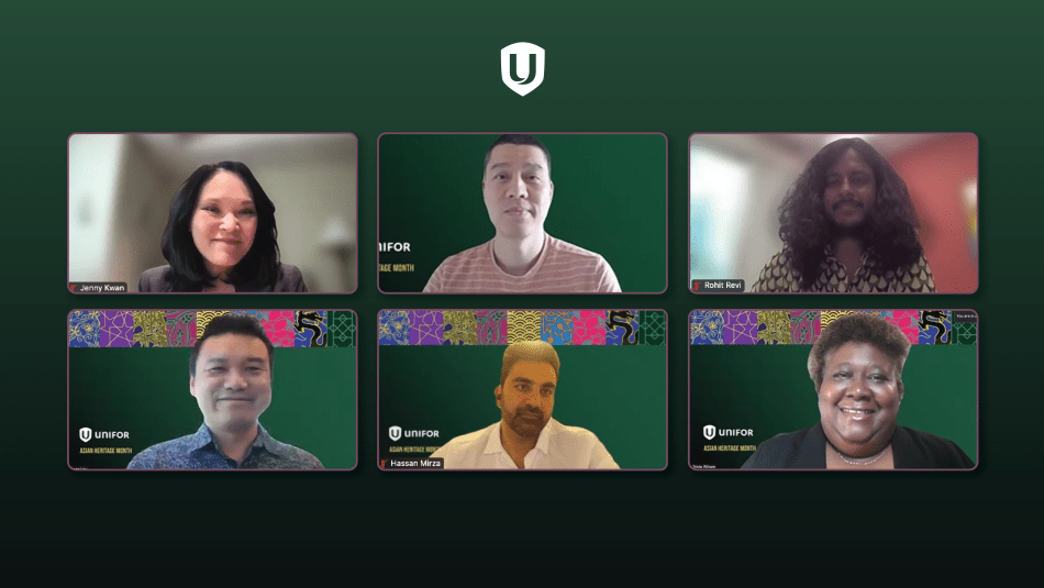 Six people on a zoom screen shot