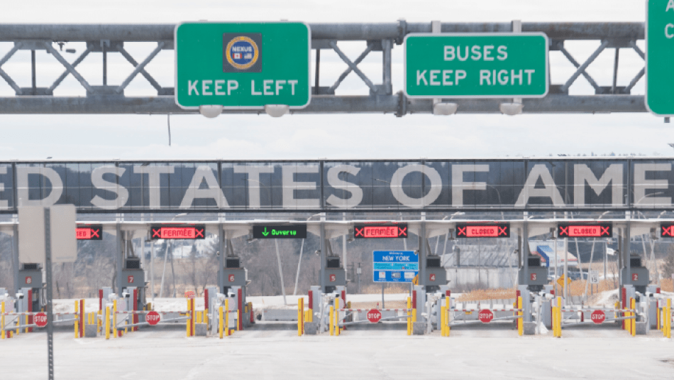 the Canada to USA border