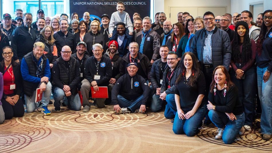 A large group posing 