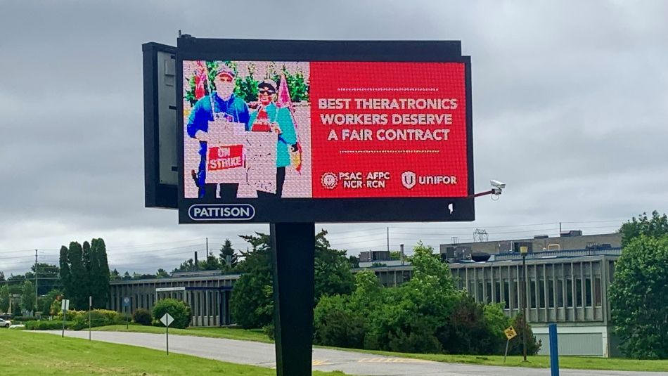 A billboard on the roadside