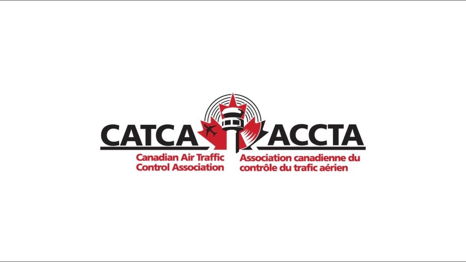 CATCA logo with red, white and black graphics of an airplane and air traffic controller tower.