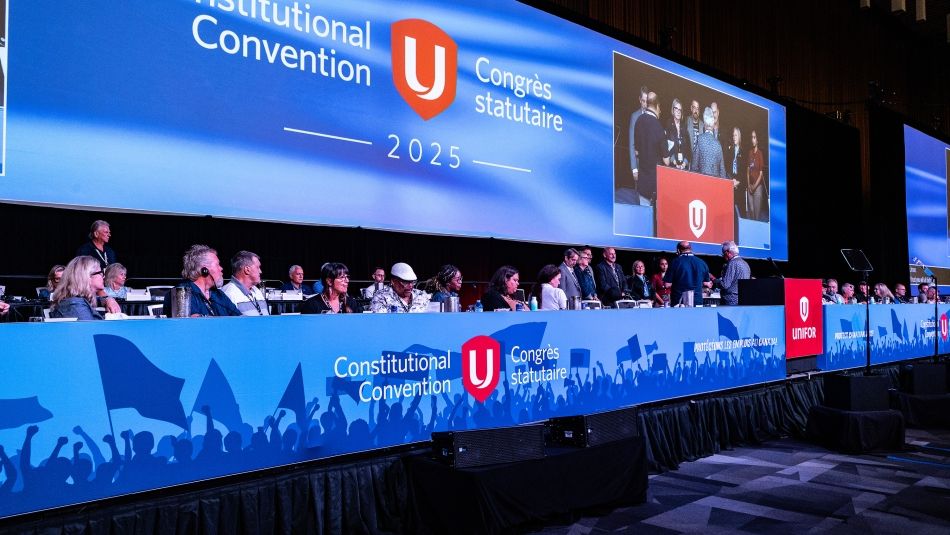 A stage with Unifor decal