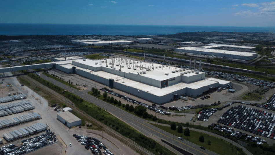 aerial view of GM Oshawa Assembly Plant