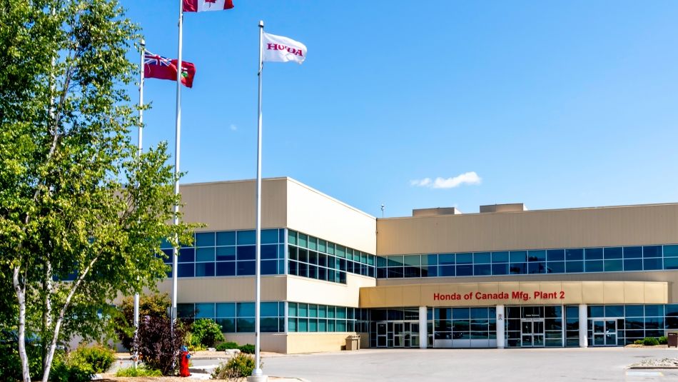 exterior of Honda plant in Alliston, Ontario