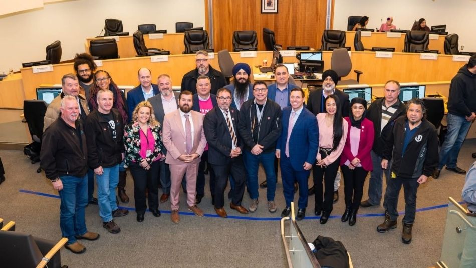 group of people in Brampton City Council chamber 