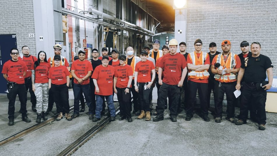 VIA Rail Members outside of Montreal yard