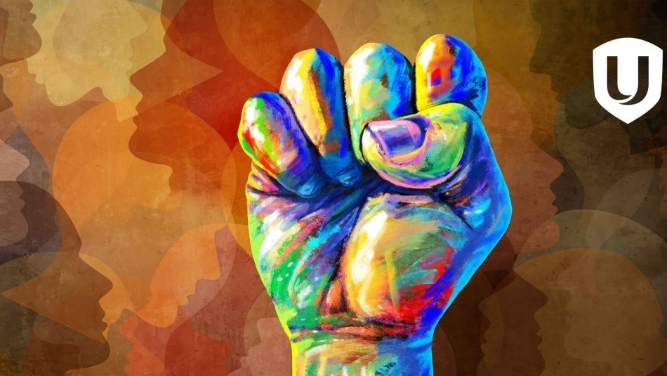colourfull illistration of a fist