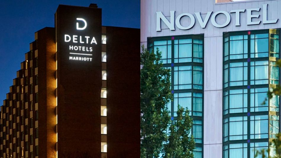 Delta and Novotel hotel exteriors 