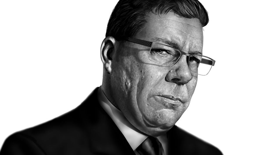 Portrait illustré en noir et blanc de Scott Moe
