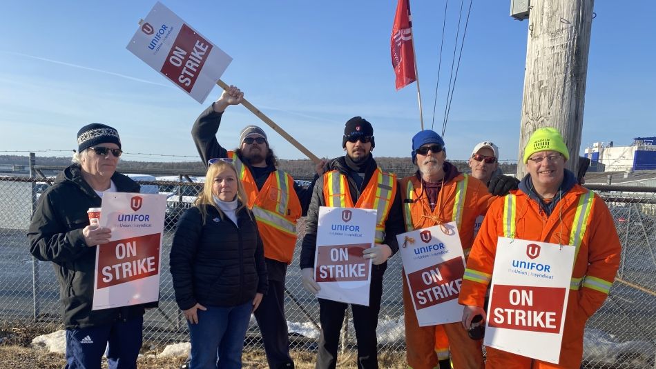 Atlantic Regional Director Jennifer Murray on a picket line with striking workers.