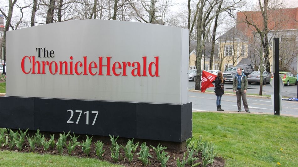 an exterior sign of the Chronicle Herald