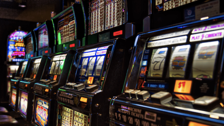 Row of idle slot machines