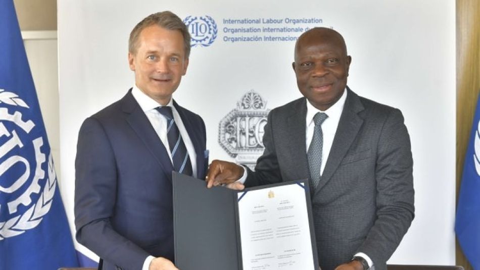 Seamus ORegan with ILO D-G Gilbert Houngbo Ratify C190 -2023