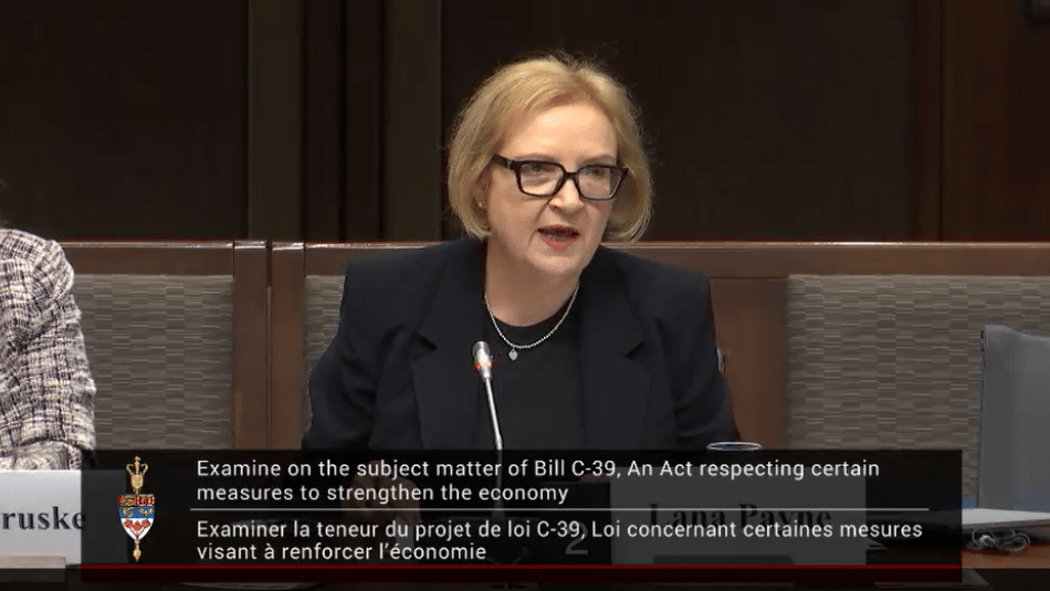 Lana Payne presents to the Senate