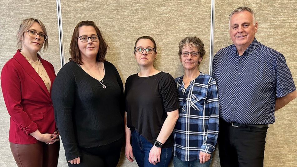 Five members of the bargaining committee for Local 1917 at Sobeys in Sydney, Nova Scotia.