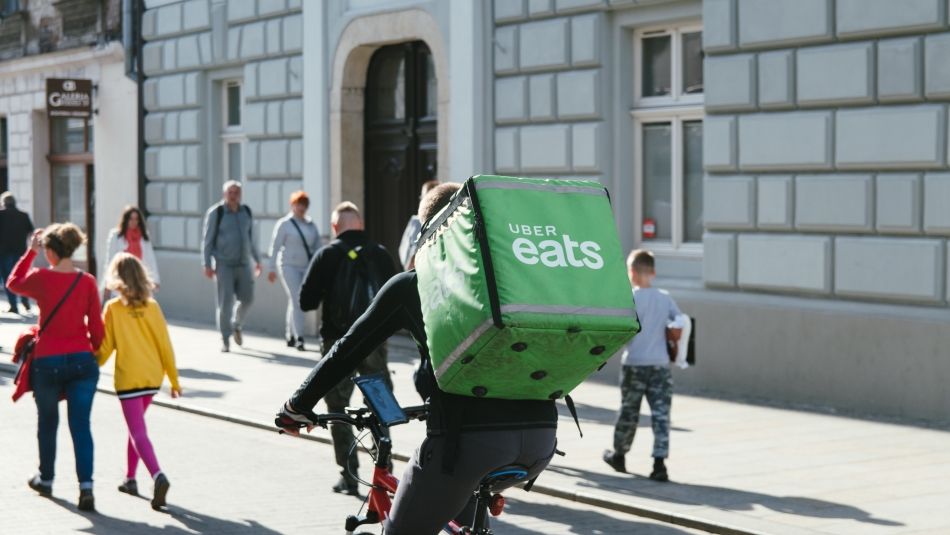 Uber Eats rider on a bike