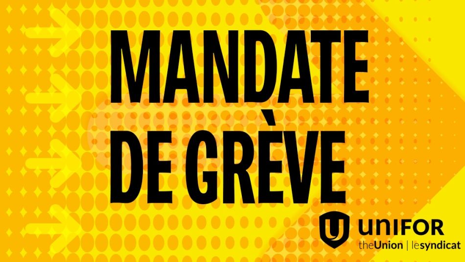 « Graphique de texte sur le mandat de grève »