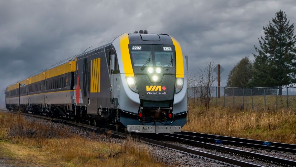 VIA train on the tracks