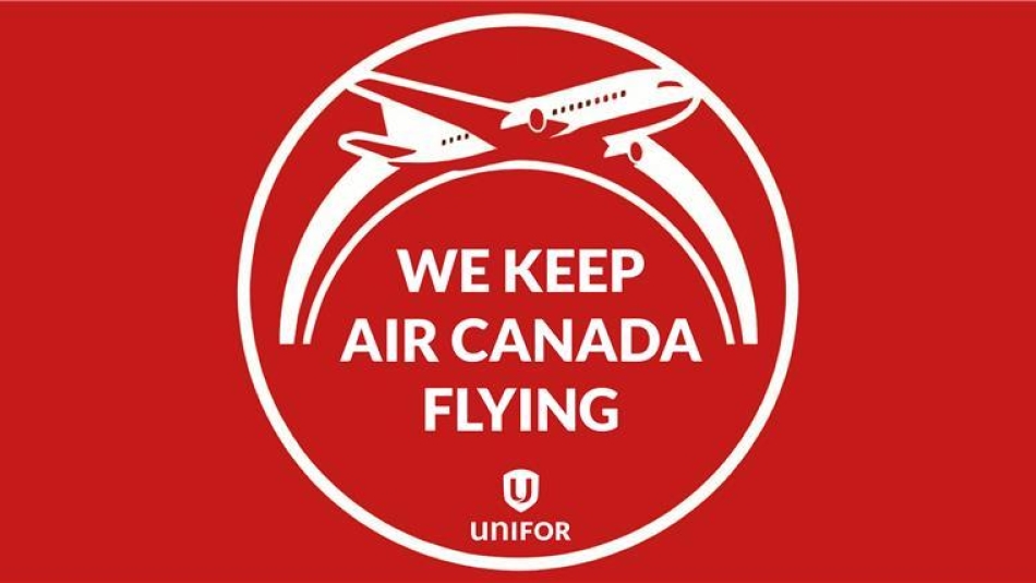 an image of an airplane over "We keep Air Canada flying"