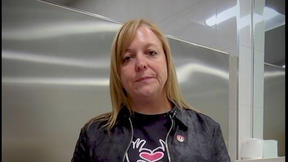 Jenn Murray standing in a washroom