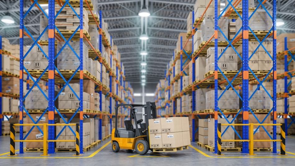 forklift driver in a warehouse